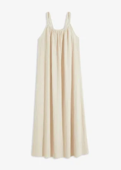 bonprix Nachhaltigere Materialien|Kleider^Trägerkleid aus leichtem Crêpe kieselbeige