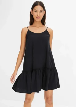 bonprix Kleider|Bekleidung·Pullover & Strickjacken^Trägerkleid aus Musselin schwarz