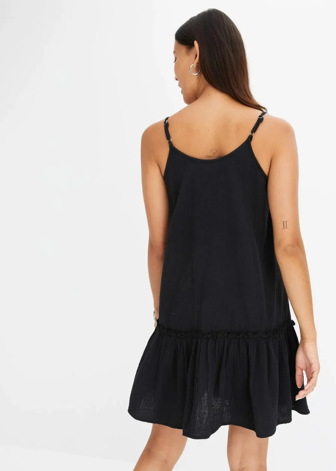 bonprix Kleider|Bekleidung·Pullover & Strickjacken^Trägerkleid aus Musselin schwarz