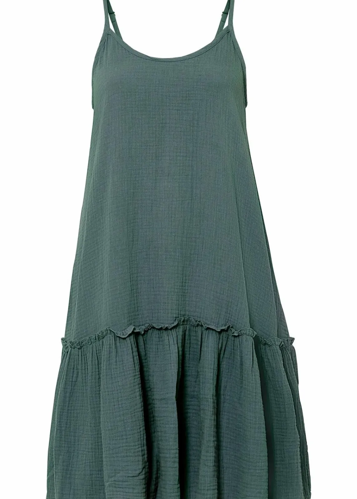 bonprix Bekleidung·Pullover & Strickjacken|Kleider^Trägerkleid aus Musselin graugrün