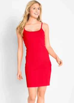 bonprix Basics|Kleider^Trägerkleid aus reiner Baumwolle (2er Pack) erdbeere+schwarz