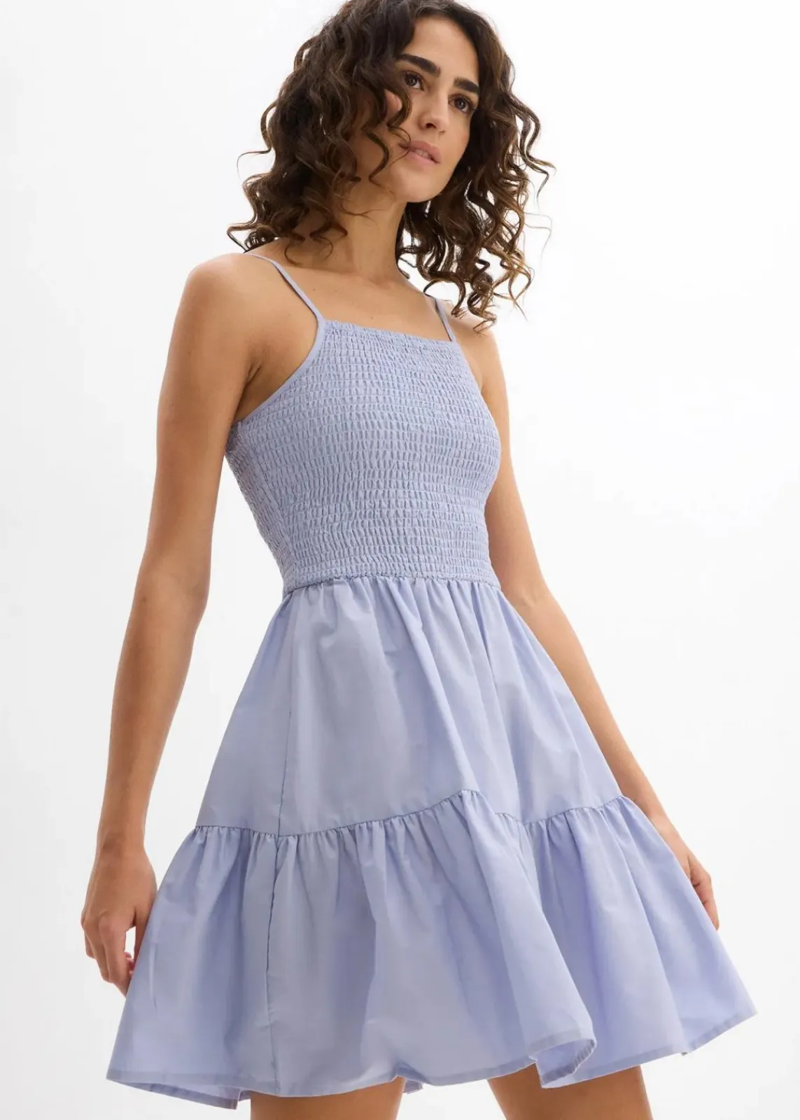 bonprix Nachhaltigere Materialien|Kleider^Trägerkleid aus reiner Bio-Baumwolle taubenblau