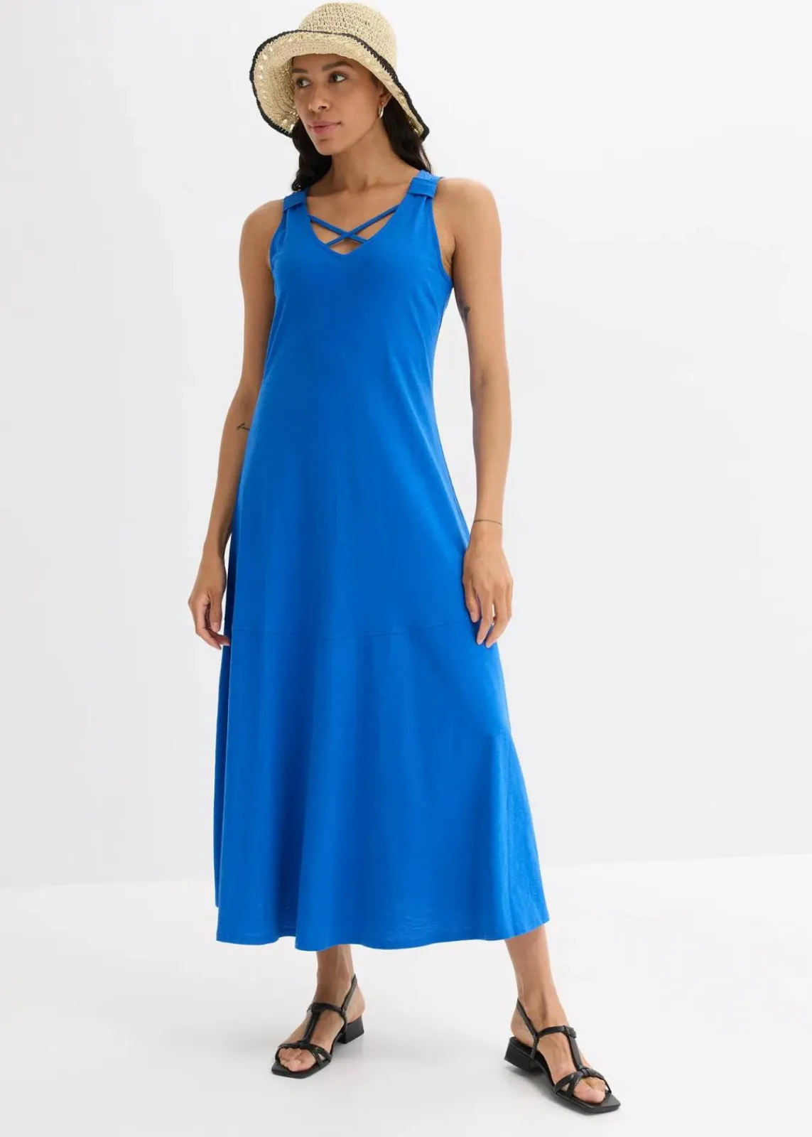 bonprix Bekleidung·Pullover & Strickjacken|Nachhaltigere Materialien^Trägerkleid aus reiner Bio-Baumwolle arktikblau