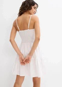 bonprix Bekleidung·Pullover & Strickjacken|Kleider^Trägerkleid aus reiner Bio-Baumwolle weiß