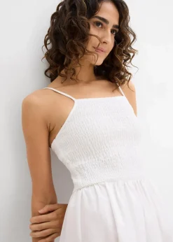 bonprix Bekleidung·Pullover & Strickjacken|Kleider^Trägerkleid aus reiner Bio-Baumwolle weiß
