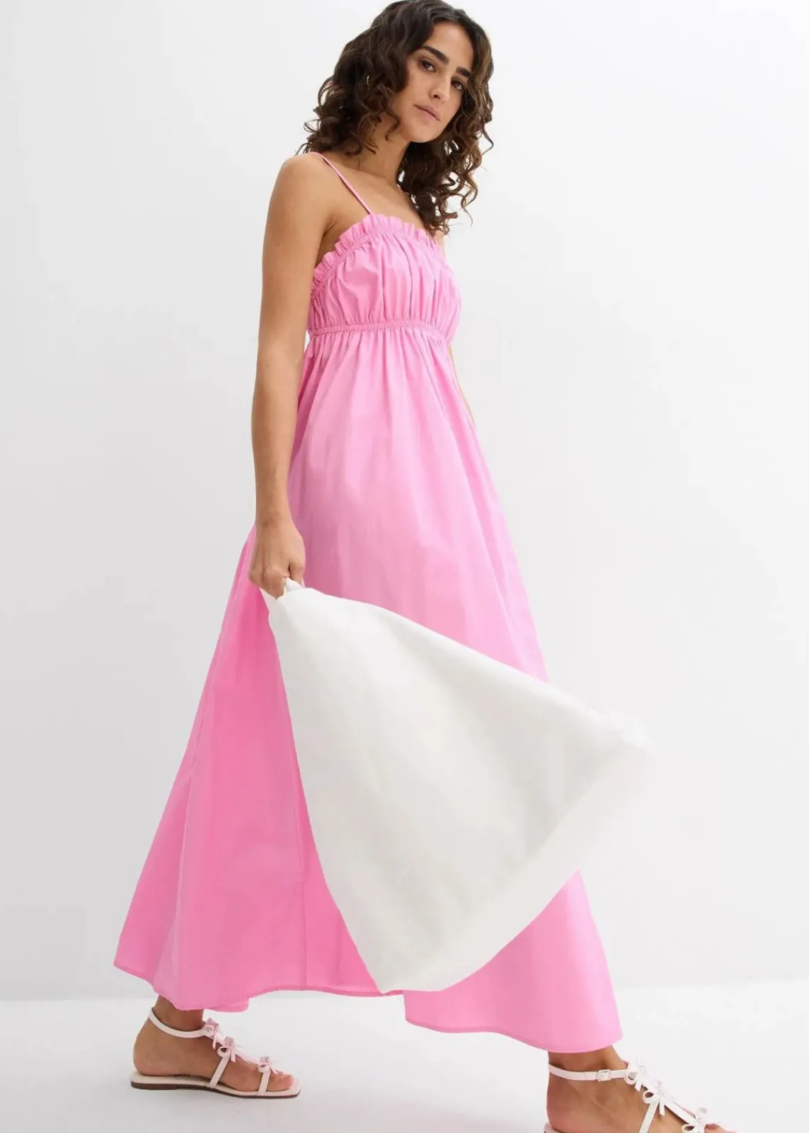 bonprix Bekleidung·Pullover & Strickjacken|Kleider^Trägerkleid aus reiner Bio-Baumwolle rosa