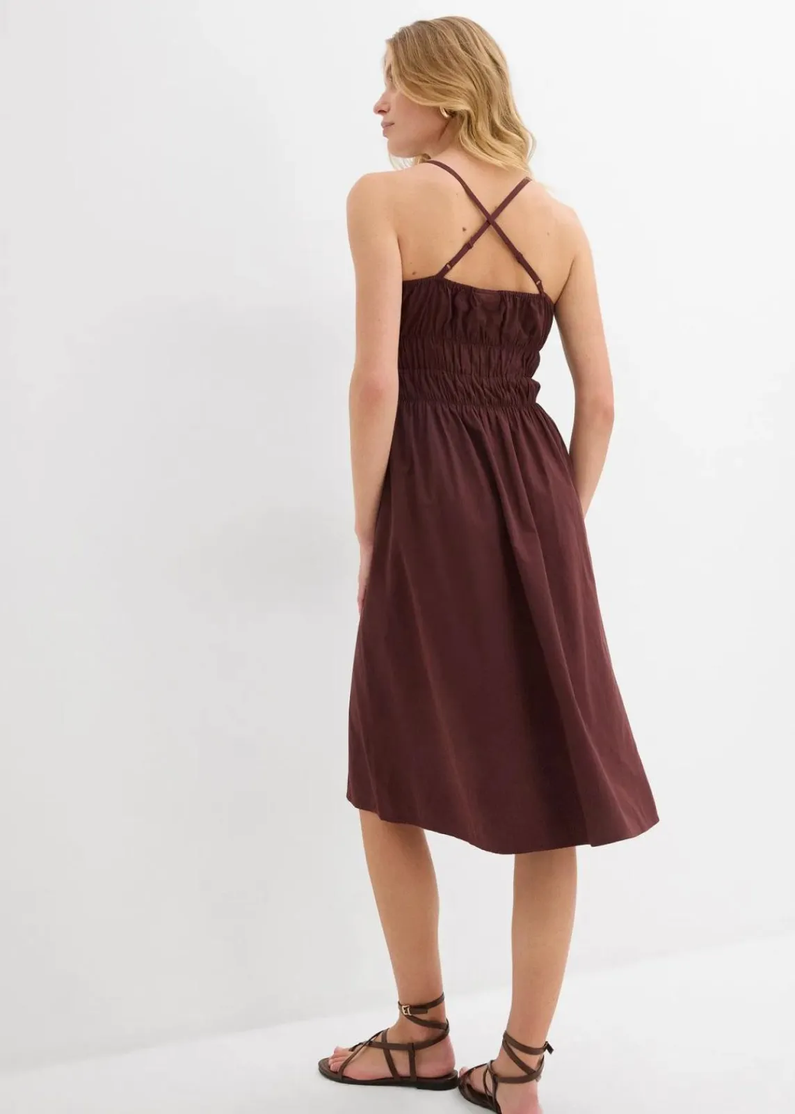 bonprix Kleider|Bekleidung·Pullover & Strickjacken^Trägerkleid aus reiner Bio-Baumwolle terrabraun