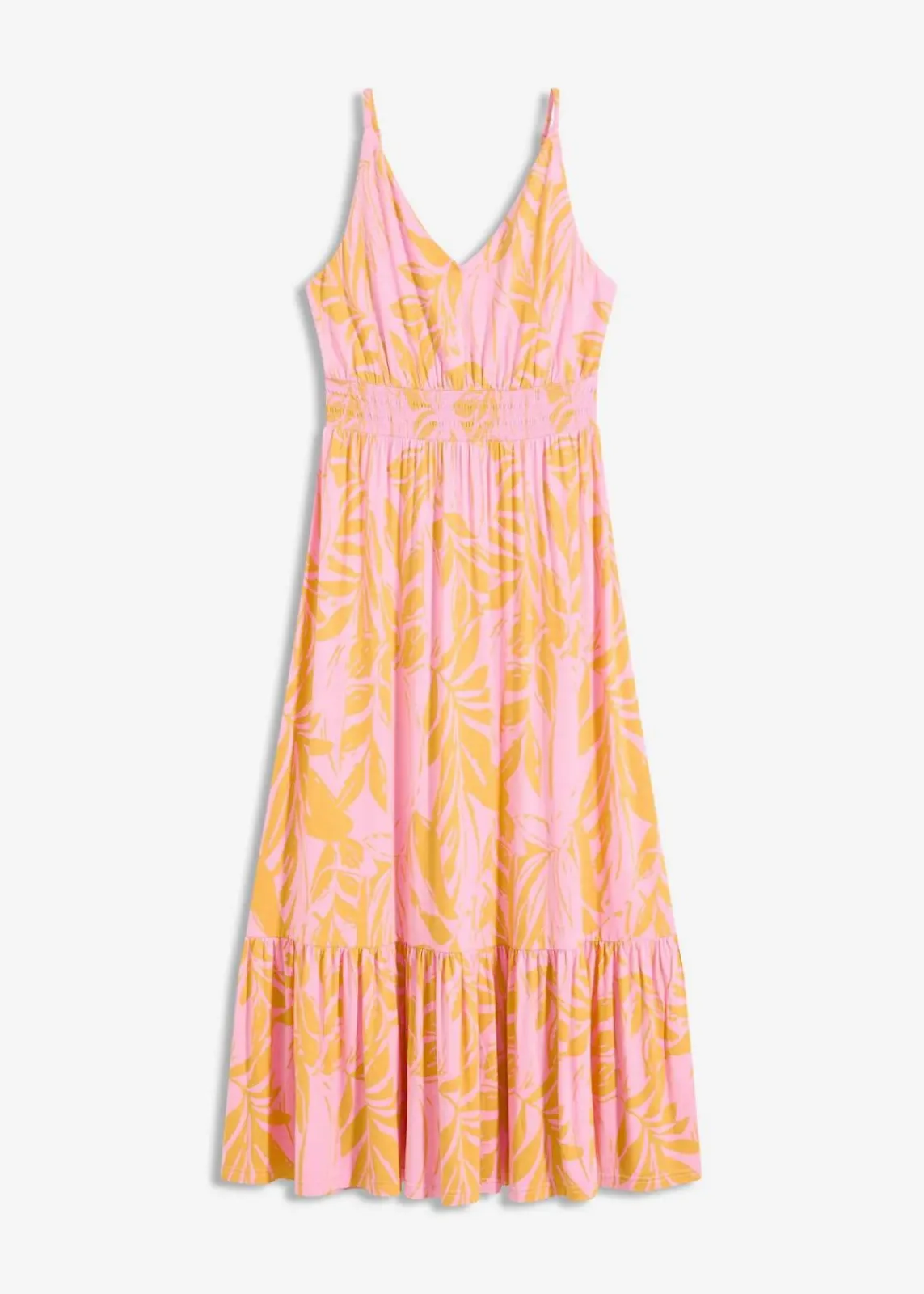 bonprix Bekleidung·Pullover & Strickjacken|Kleider^Trägerkleid aus softem Viskose-Mix orange/pink floral