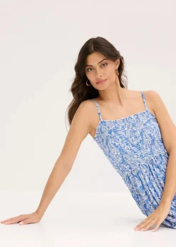 bonprix Kleider|Bekleidung·Pullover & Strickjacken^Trägerkleid aus Viskose-Mix blau paisley
