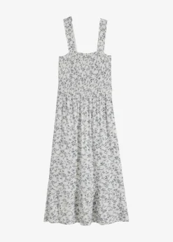 bonprix Nachhaltigere Materialien|Kleider^Trägerkleid aus Viskose-Mix wollweiß/blau floral