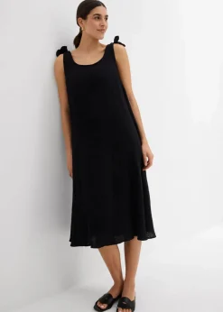 bonprix Bekleidung·Pullover & Strickjacken|Kleider^Trägerkleid aus weichem Musselin schwarz
