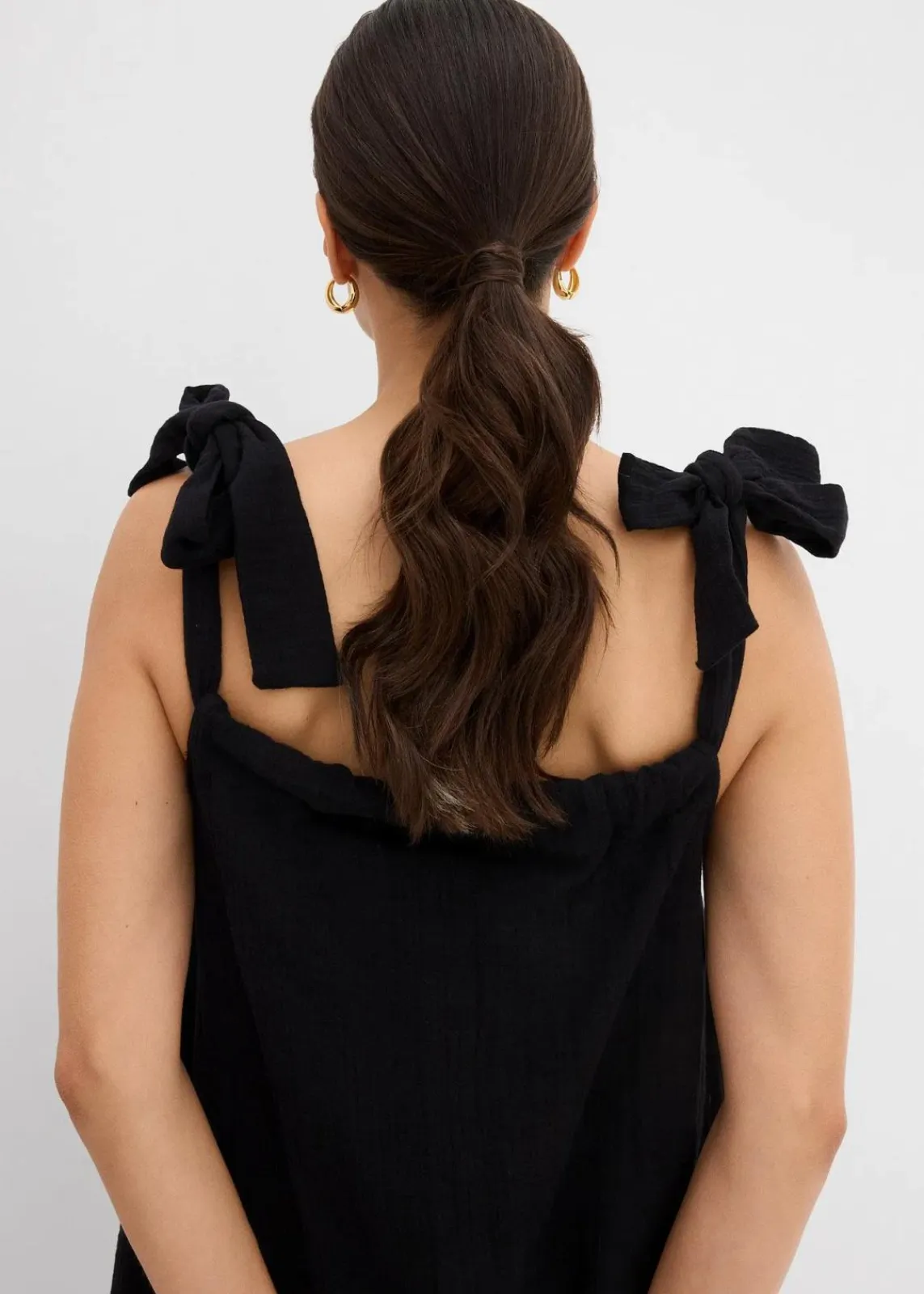 bonprix Bekleidung·Pullover & Strickjacken|Kleider^Trägerkleid aus weichem Musselin schwarz