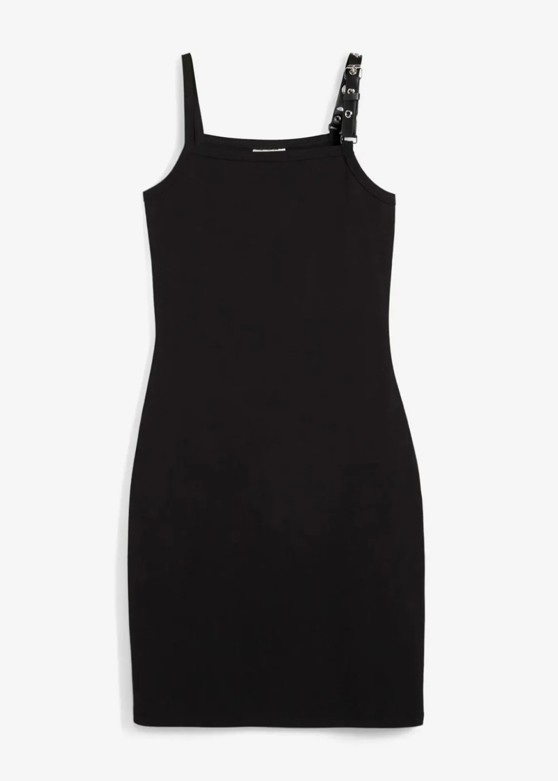 bonprix Kleider^Trägerkleid mit Kontrastsaum schwarz
