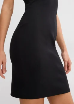 bonprix Kleider^Trägerkleid mit Kontrastsaum schwarz