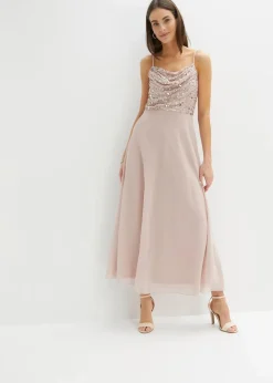 bonprix Kleider|Festliche Mode^Trägerkleid mit Paillettenstickerei hellrosa