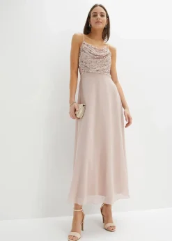 bonprix Kleider|Festliche Mode^Trägerkleid mit Paillettenstickerei hellrosa