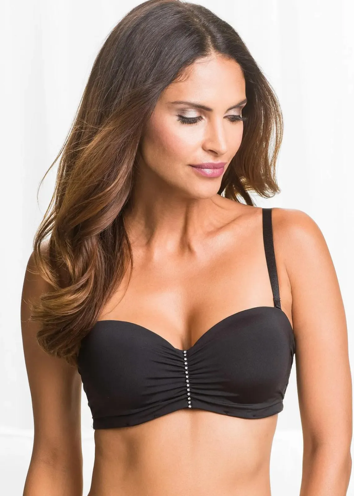 bonprix Wäsche·Dessous|Wäsche·Große Cups D-H^Trägerloser BH mit Bügel schwarz