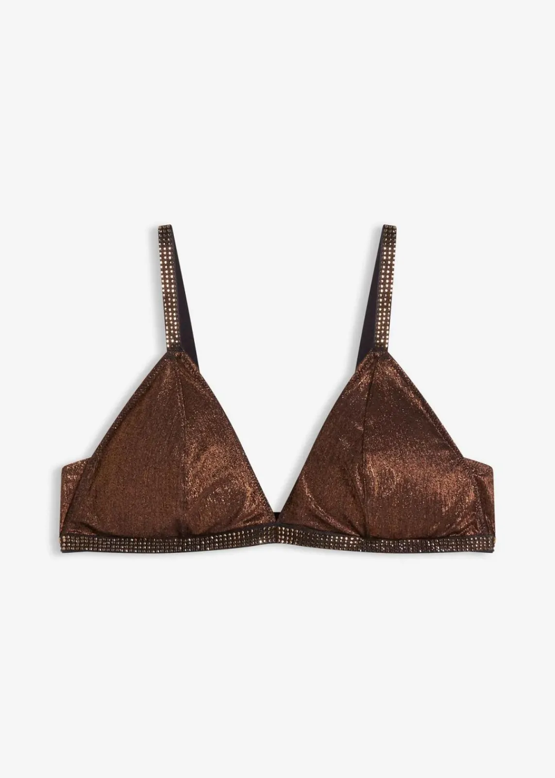 bonprix Bhs|Dessous^Triangel Bralette aus glitzerndem Material schwarz/kupfer