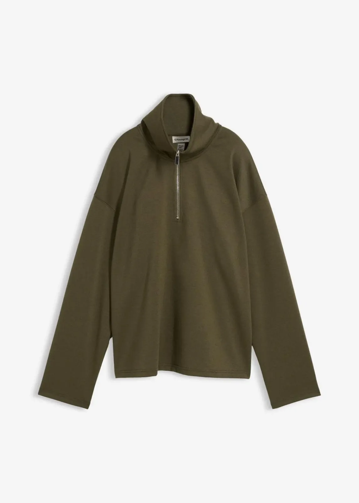 bonprix Pullover & Strickjacken|Bekleidung·Jeans^Troyer aus Viskose-Mix dunkeloliv