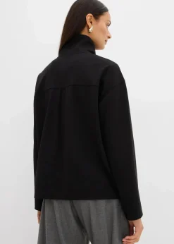 bonprix Bekleidung·Jeans|Pullover & Strickjacken^Troyer aus Viskose-Mix schwarz