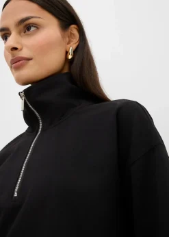 bonprix Bekleidung·Jeans|Pullover & Strickjacken^Troyer aus Viskose-Mix schwarz