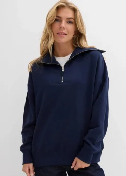 bonprix Bekleidung·Blusen & Tuniken|Bekleidung·Jeans^Troyer aus weichem Baumwoll-Mix dunkelblau