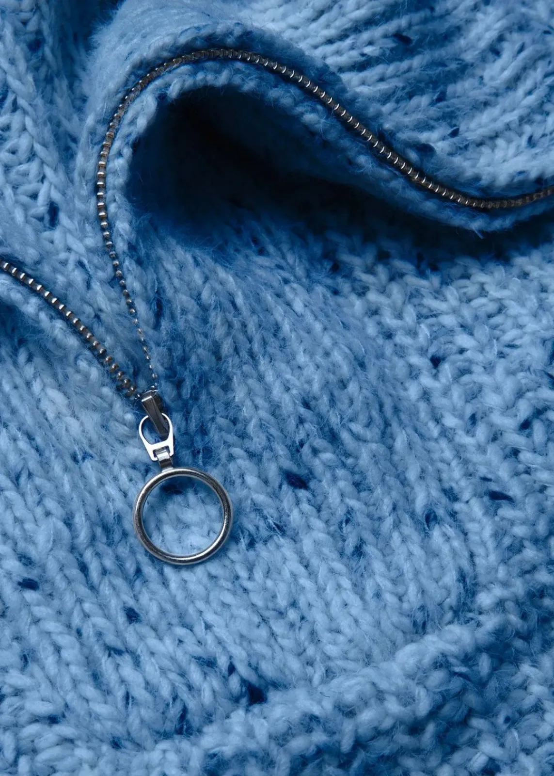 bonprix Bekleidung·Jeans|Pullover & Strickjacken^Troyer mit überschnittener Schulter brilliantblau/wollweiß/dunkelblau meliert