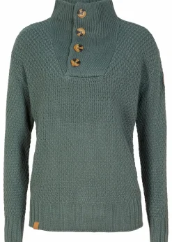 bonprix Bekleidung·Jeans|Pullover & Strickjacken^Troyer Pullover mit Struktur eukalyptusgrün
