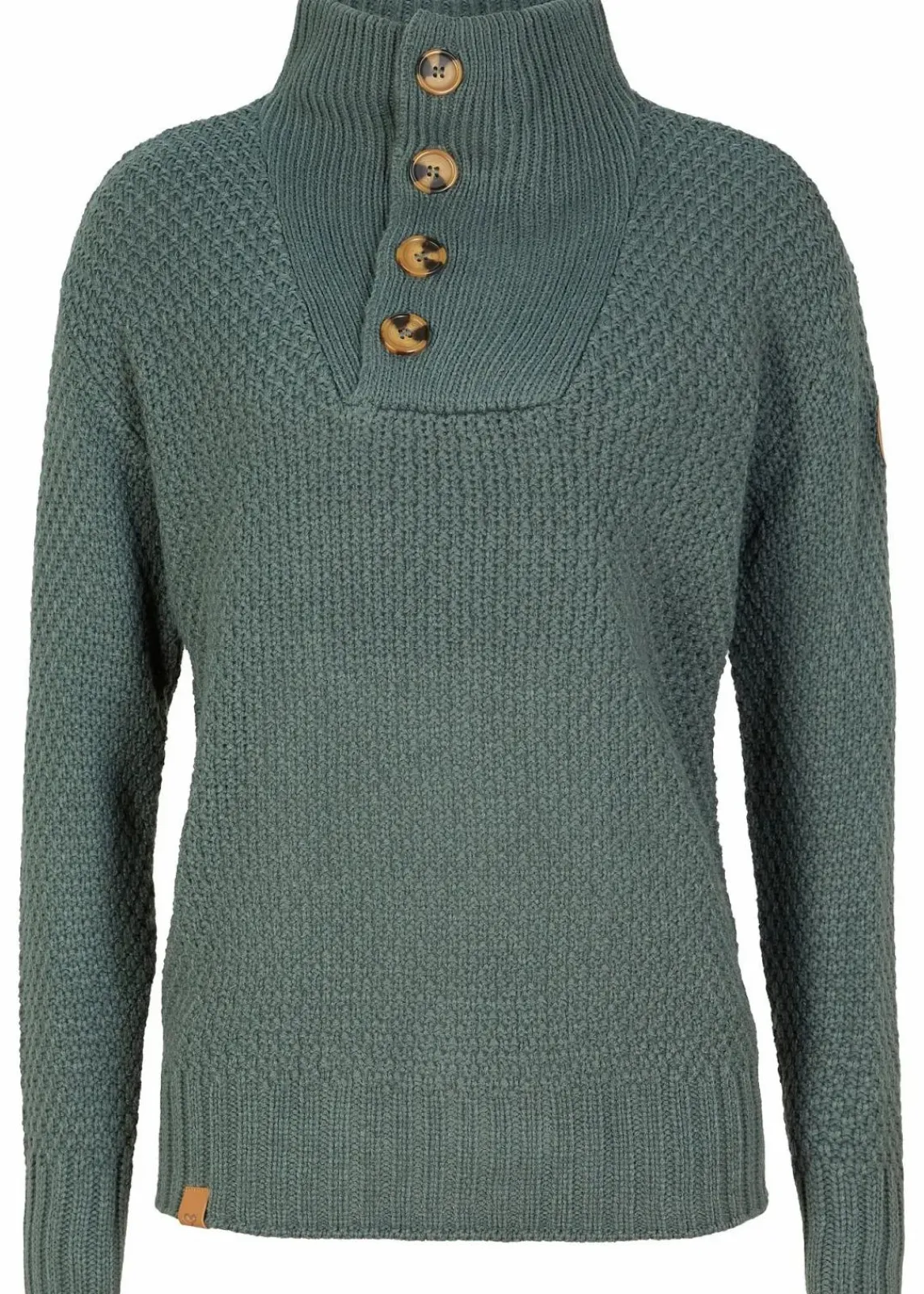bonprix Bekleidung·Jeans|Pullover & Strickjacken^Troyer Pullover mit Struktur eukalyptusgrün