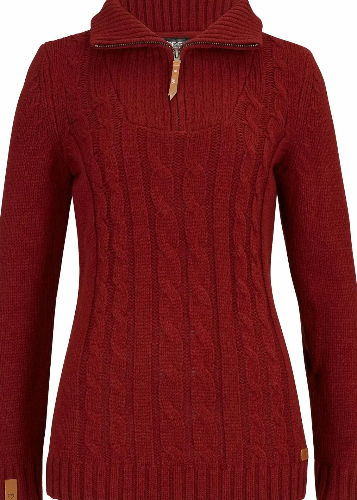 bonprix Pullover & Strickjacken^Troyer Pullover mit Zopfmuster kastanienrot