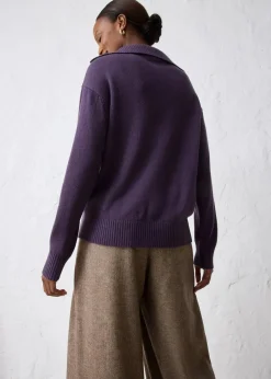 bonprix Bekleidung·Jeans|Pullover & Strickjacken^Troyer-Pullover aus Merinowolle pflaume