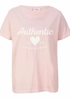 bonprix Shirts & Tops^T-Shirt puderrosa / weiß bedruckt
