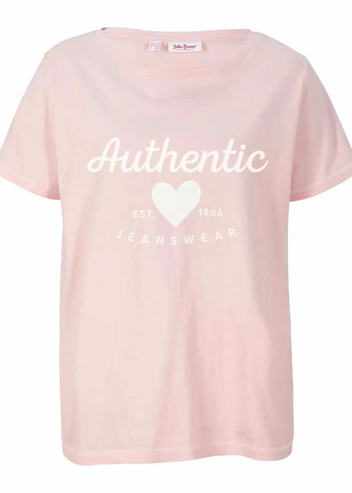 bonprix Shirts & Tops^T-Shirt puderrosa / weiß bedruckt