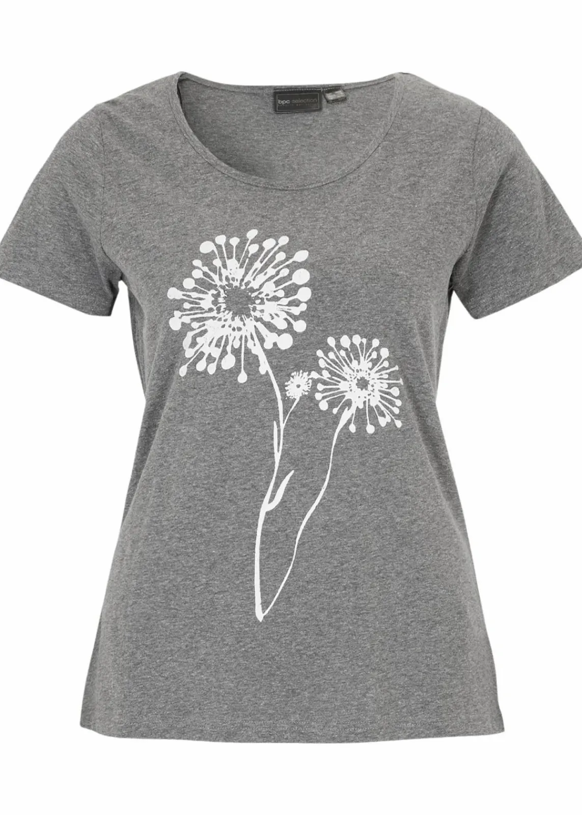 bonprix Shirts & Tops^T-Shirt grau meliert/weiß bedruckt