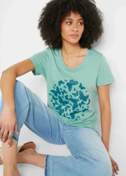 bonprix Shirts & Tops^T-Shirt salbeigrün/petrol bedruckt