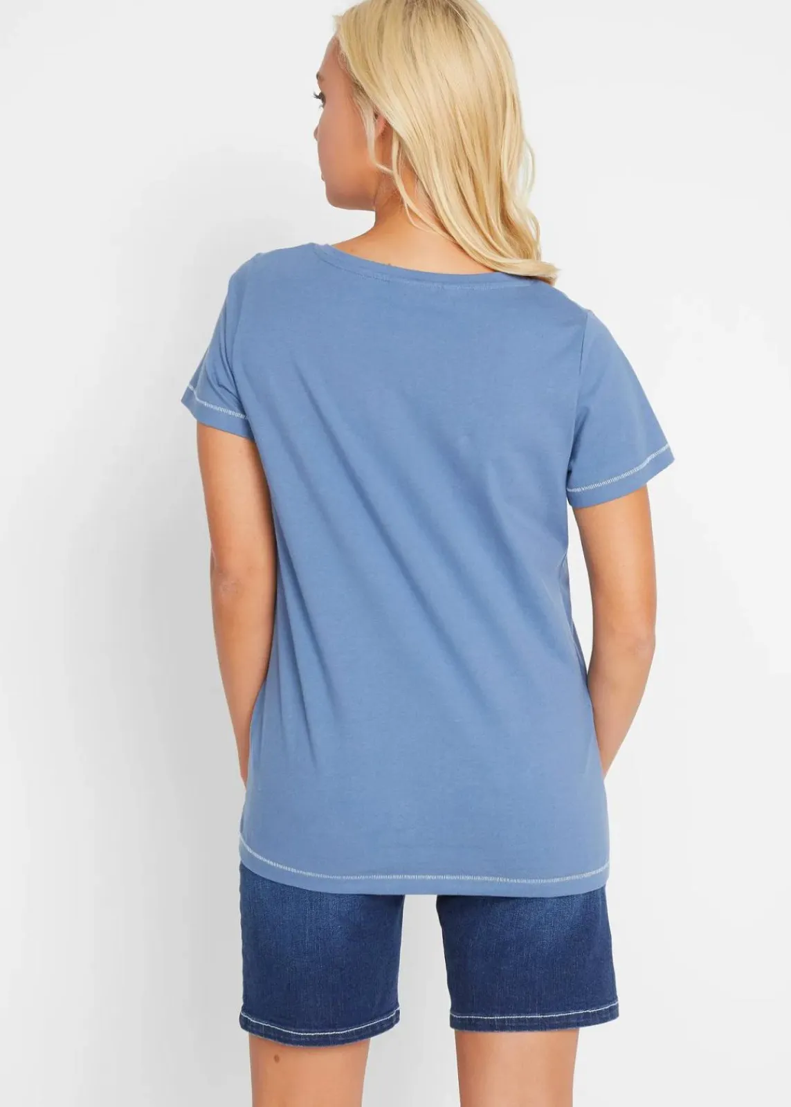 bonprix Shirts & Tops^T-Shirt jeansblau bedruckt