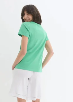 bonprix Shirts & Tops^T-Shirt opalgrün/weiß bedruckt