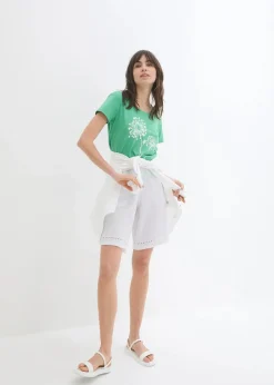 bonprix Shirts & Tops^T-Shirt opalgrün/weiß bedruckt