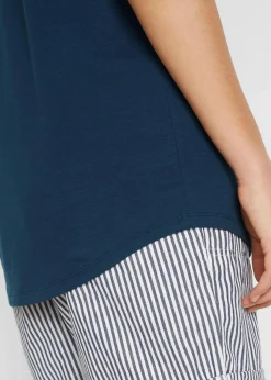 bonprix Shirts & Tops|Nachhaltigere Materialien^T-Shirt aus Baumwollmix dunkelblau bedruckt