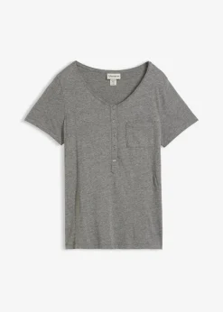 bonprix Nachhaltigere Materialien|Shirts & Tops^T-Shirt aus Baumwoll-Viskose-Mix grau meliert