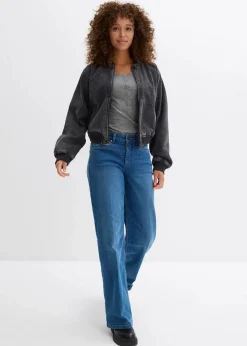 bonprix Nachhaltigere Materialien|Shirts & Tops^T-Shirt aus Baumwoll-Viskose-Mix grau meliert