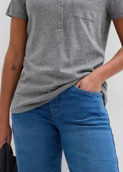 bonprix Nachhaltigere Materialien|Shirts & Tops^T-Shirt aus Baumwoll-Viskose-Mix grau meliert