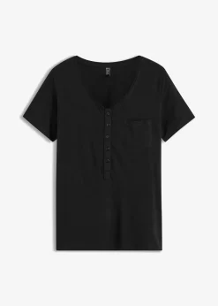 bonprix Shirts & Tops|Nachhaltigere Materialien^T-Shirt aus Baumwoll-Viskose-Mix schwarz