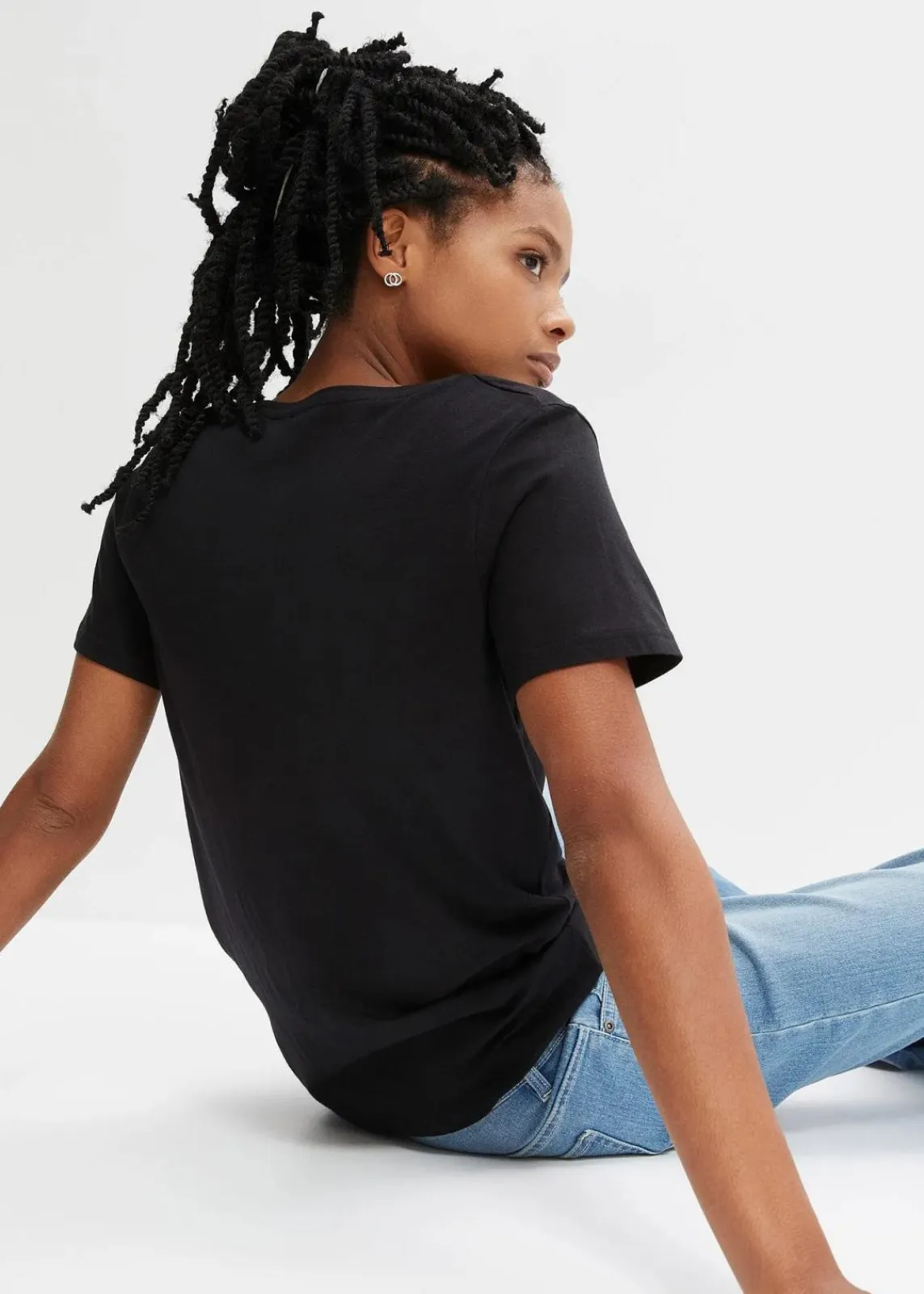 bonprix Shirts & Tops|Nachhaltigere Materialien^T-Shirt aus Baumwoll-Viskose-Mix schwarz