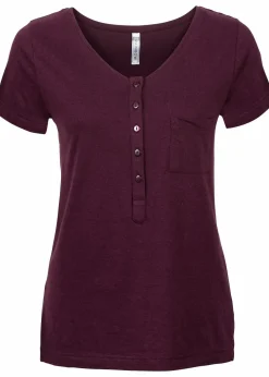 bonprix Shirts & Tops|Nachhaltigere Materialien^T-Shirt aus Baumwoll-Viskose-Mix bordeaux