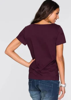 bonprix Shirts & Tops|Nachhaltigere Materialien^T-Shirt aus Baumwoll-Viskose-Mix bordeaux