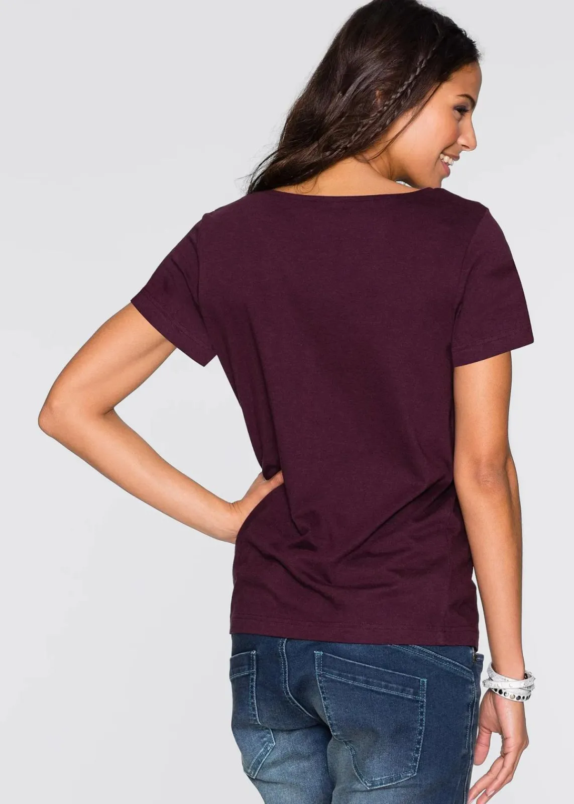 bonprix Shirts & Tops|Nachhaltigere Materialien^T-Shirt aus Baumwoll-Viskose-Mix bordeaux
