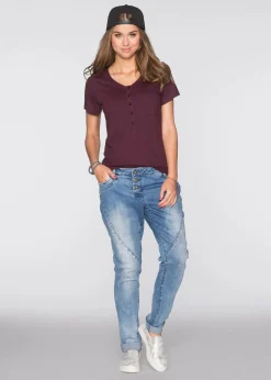 bonprix Shirts & Tops|Nachhaltigere Materialien^T-Shirt aus Baumwoll-Viskose-Mix bordeaux