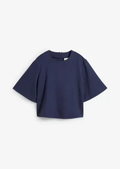 bonprix Shirts & Tops^T-Shirt aus bequemen Punto di Roma dunkelblau