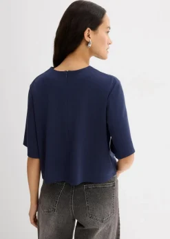 bonprix Shirts & Tops^T-Shirt aus bequemen Punto di Roma dunkelblau